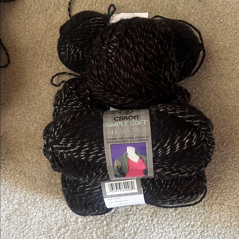 Caron Simply Soft Shadows Yarn, 5 Skeins, Opal Twist, NWT